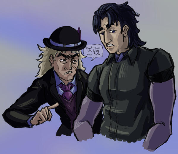 Johnathan Joestar and Speedwagon from Jojos Bizarre Adventure (Phantom Blood) gossiping